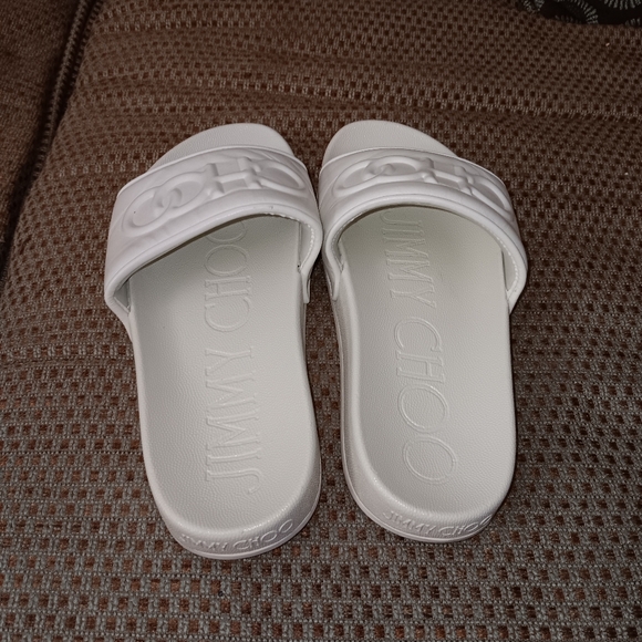 Jimmy Choo white slides 37 - Picture 2 of 3